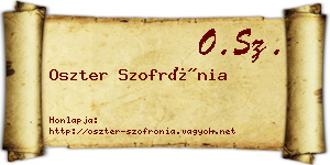 Oszter Szofrónia névjegykártya